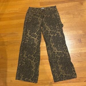 RSQ Leopard Print Wide-Leg Pants